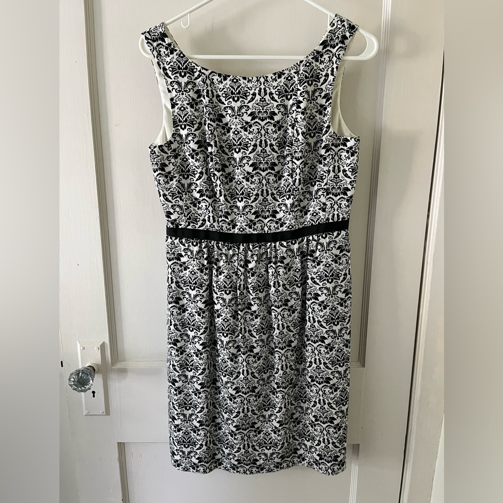Loft Black and White Floral Dress